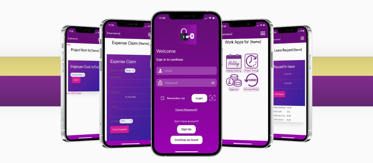 Several My Kazzi Apps screens side by side